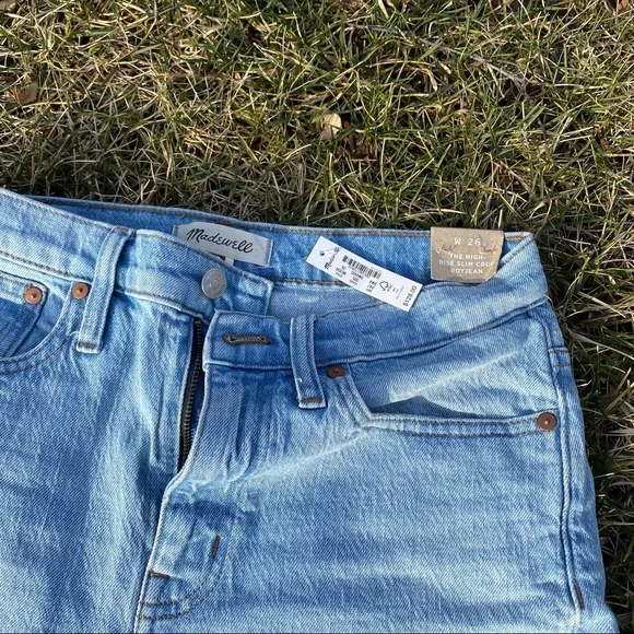 NWT Madewell High Rise Slim Crop Boyjean Dumas Ripped Wash sz 26 - Picture 2 of 10